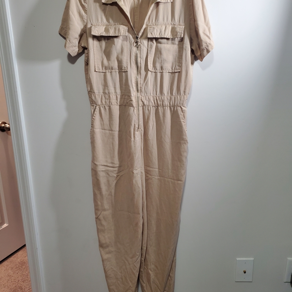 Sincerely Jules Tan Jumpsuit With Jogger Bottoms Size XL